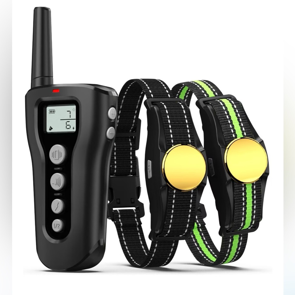 Casfuy 1000-ft Remote Rechargeable Waterproof Dog‎ Training Collar 2 Count
